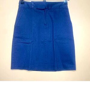 Gap Girl's Size O Skirt Straight Khaki Blue Mini Flat Front